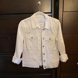 Old Navy Slightly Distressed White Denim Jacket
